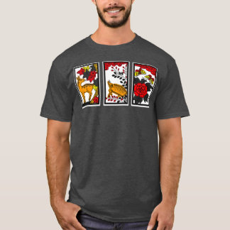 Camiseta Deer Boar Butterfly Hanafuda Mão Koi Koi