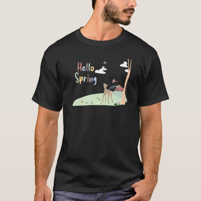 Camiseta Deer Brincando Em Sprinkler Com Crianças Para Vead (Frente)