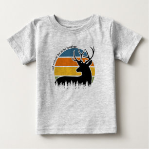 Camiseta Deer Buck Deixe A Natureza Ser O Seu Professor Ret