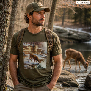 Camiseta Deer Buck na vida selvagem do inverno