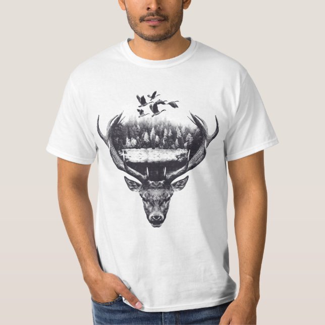 Camiseta Deer design double exposed (Frente)