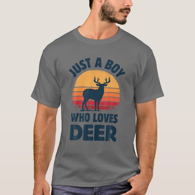 Camiseta Deer É Apenas Um Menino Que Ama A Galinha De Elk. (Frente)
