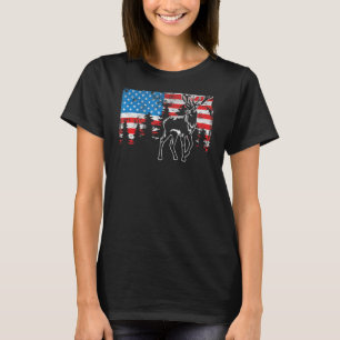 Camiseta Deer Elk Hunting American Flag Usa Pro Hunter Us H
