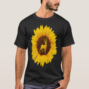 Camiseta Deer For Women Men Fawn Elk Stag Sunflower