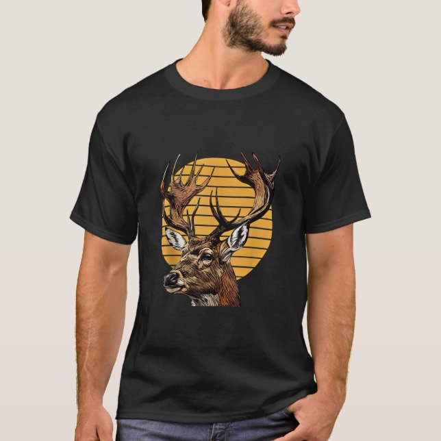 Camiseta Deer Forest Animal Retrait Motif Hunter Wildlife (Frente)