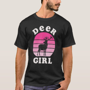 Camiseta Deer Girl Deer Girl Eu Gosto De Vermelhos Rosa