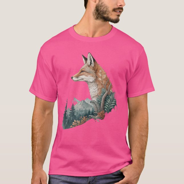 Camiseta Deer Harmony – Geometric Wildlife & Nature Tee (Frente)
