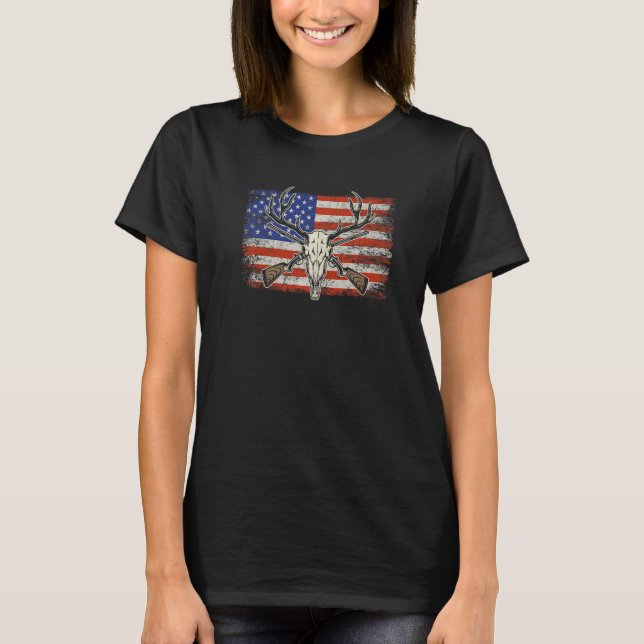 Camiseta Deer Hunter American Flag Vintage (Frente)