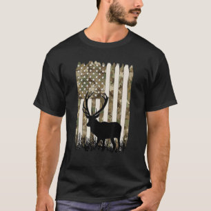 Camiseta Deer Hunter Camo Hunter American Flag Us Elk