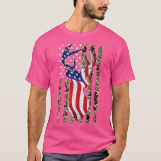 Camiseta Deer Hunting 4 De Julho, Bandeira Americana Camo P