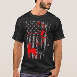Camiseta Deer Hunting American Flag Arco Hunting Patriótico