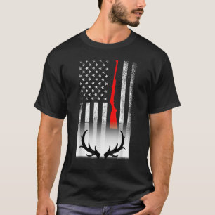 Camiseta Deer Hunting American Flag USA Orgulha Hunter 4º D