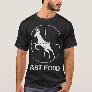 Camiseta Deer Hunting Fast Comida Engraçado Presente Para C