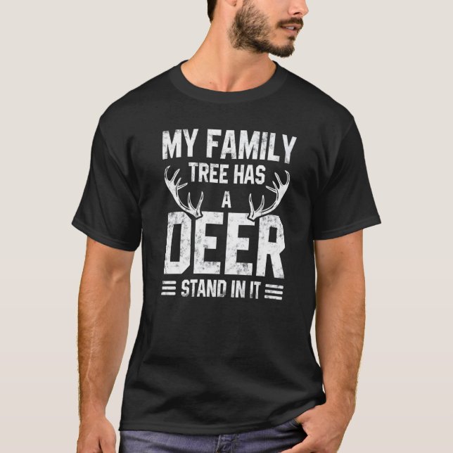 Camiseta Deer Hunting My Family Tree Hunter (Frente)