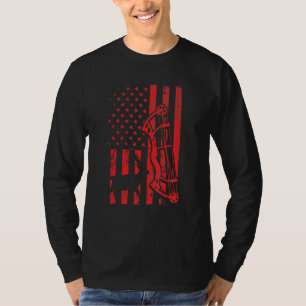 Camiseta Deer Hunting Patriótico Elk Arco Americano Hunter