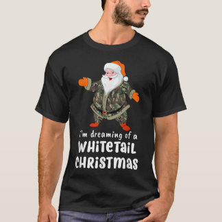 Camiseta Deer Hunting Whitetail Christmas Camo Papais noeis