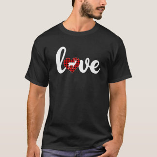 Camiseta Deer Lover Buffalo Plaid Love Deer Valentine's Day