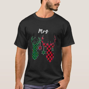 Camiseta Deer Matching Pajama Family Red Xadrez Buffalo