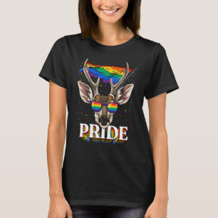 Camiseta Deer Orgulho gay Lgbt Sinalizador Arco-Íris Óculos
