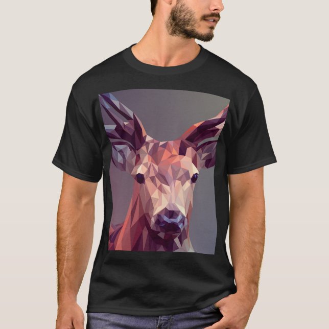 Camiseta Deer Polygons Nature (Frente)