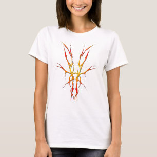 Camiseta Deer Skull Tribal Tatuagem - vermelha