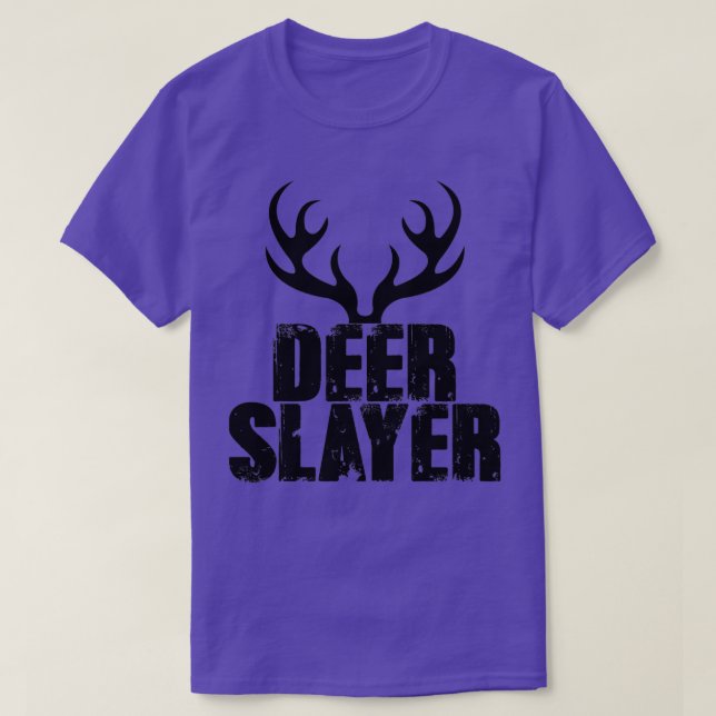 Camiseta Deer Slayer Hunter Buck, Assassino Caça Fora (Frente do Design)