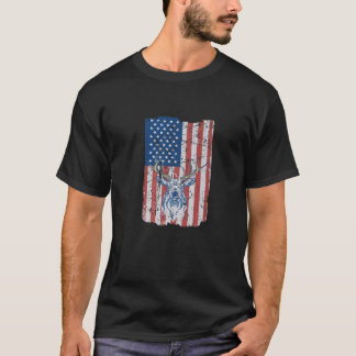 Camiseta Deer USA Flag | Caça De Veados Engraçados