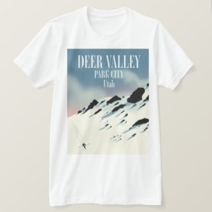 Camiseta Deer Valley, Park City, Utah, pôster de esqui
