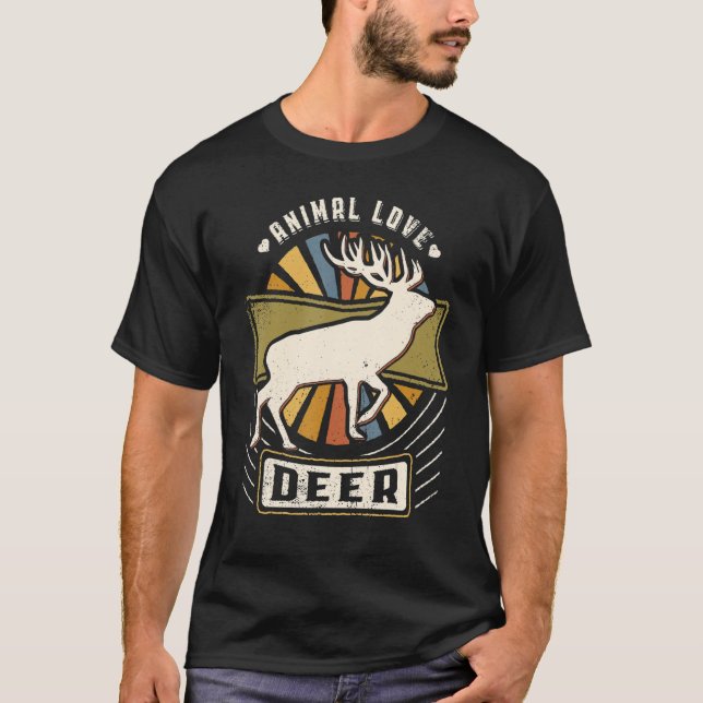 Camiseta Deer Vintage Classic Retro Animal (Frente)
