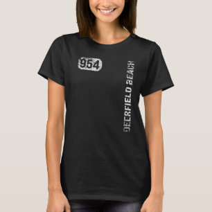 Camiseta Deerfield Beach Florida 954 Area Code Vintage Retr