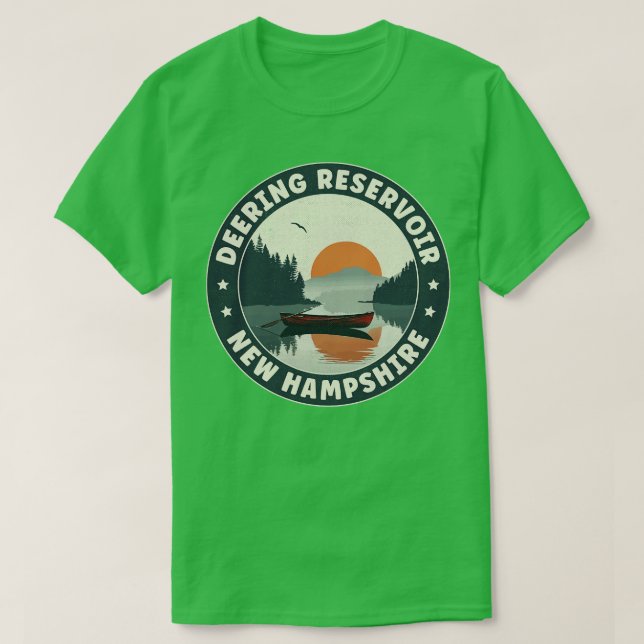 Camiseta Deering Reservoir New Hampshire Sunset (Frente do Design)