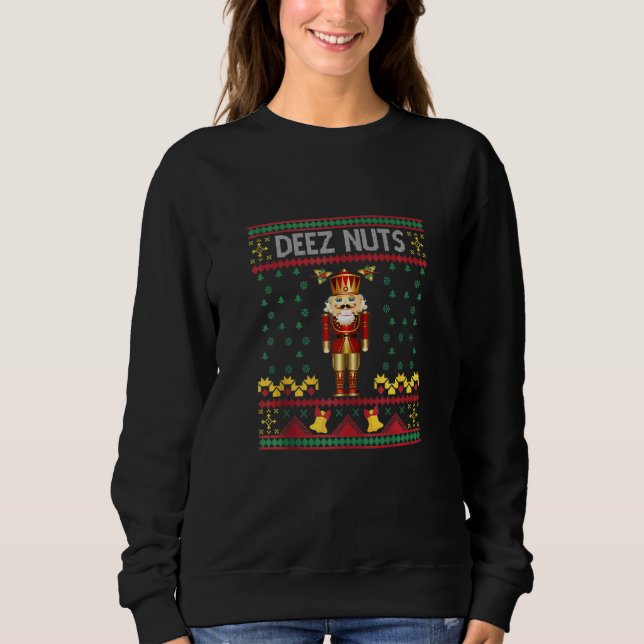 Camiseta Deez Loucos Nutcracker Ugly Christmas Sweater Meme (Frente)