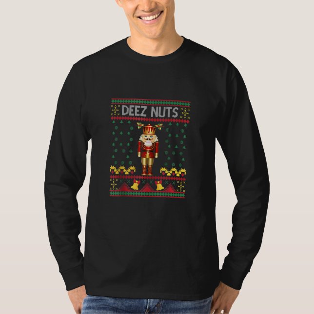 Camiseta Deez Loucos Nutcracker Ugly Christmas Sweater Meme (Frente)