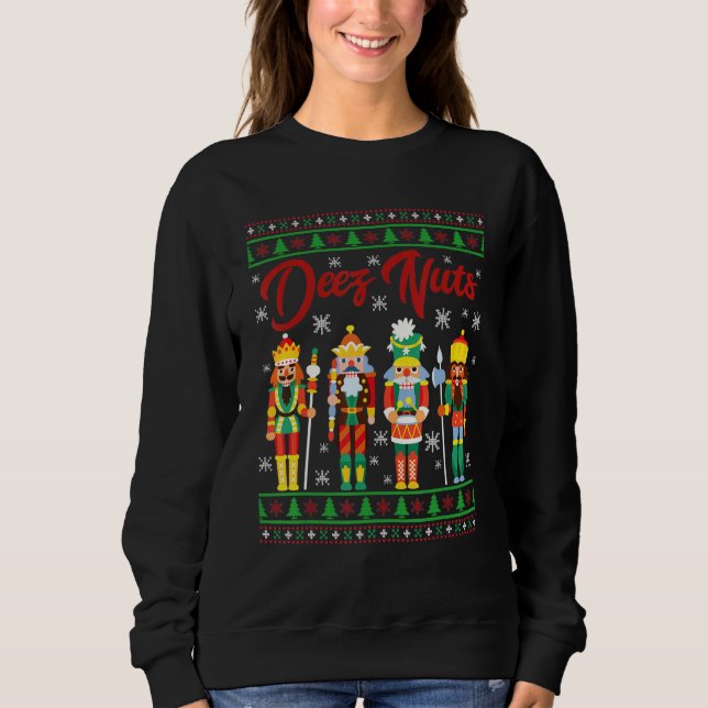 Camiseta Deez Loucos Nutcracker Ugly Christmas Sweater Meme (Frente)