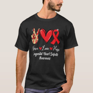 Camiseta Defeito Cardíaco Congênita Consciência CHD Amar Es
