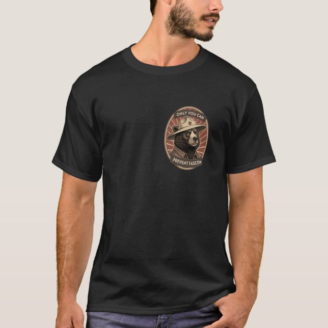 Camiseta Defenda a Democracia - Só Você Pode Prevenir o Fac (Frente)