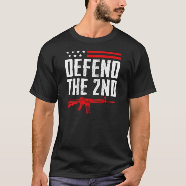 Camiseta Defenda A Emenda Do segundo Ar15 Rifle Pro Gun Dir (Frente)