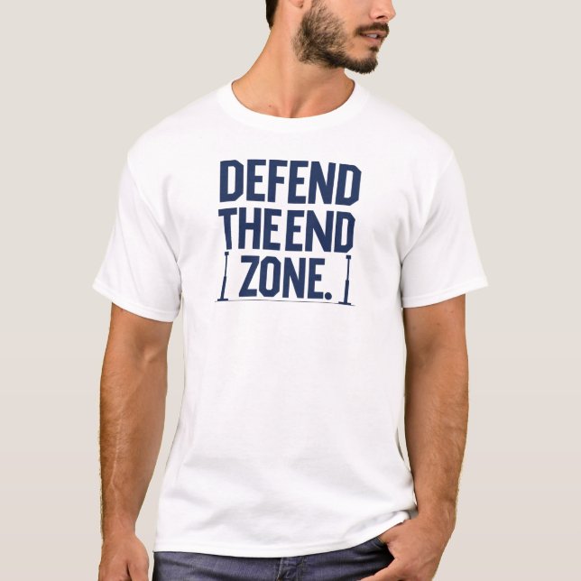 Camiseta Defenda o Design de futebol da zona final (Frente)