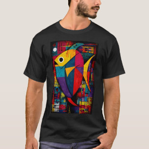 Camiseta Defenda os Recifes - Peixe Geométrico Vibrante com