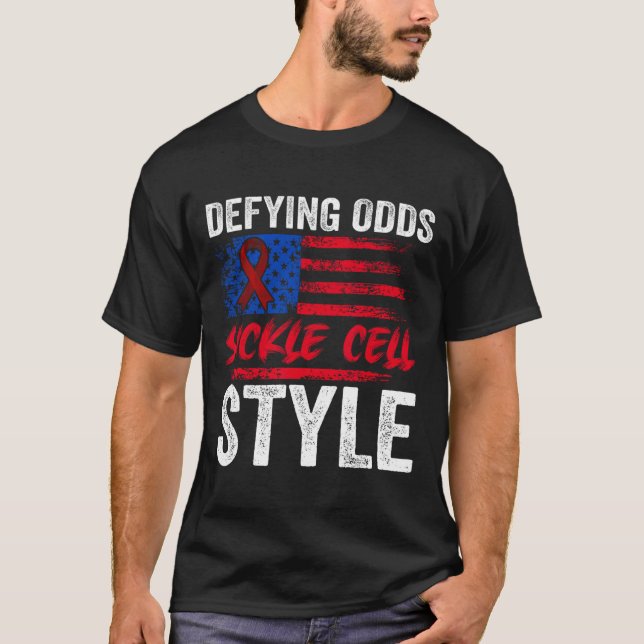 Camiseta Defendendo O Estilo De Célula Falsiforme De Odds U (Frente)
