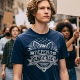 Camiseta Defender a Democracia, a Águia Balda Americana e a