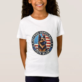 Camiseta Defender a Democracia - Votar Azul - German shephe