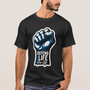 Camiseta Defender a Vida Pró-Vida Punho Cerrado Bebê Nascit