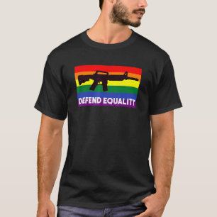 Camiseta Defender Igualdade Lgbt Gay Flag Assalto Rifle