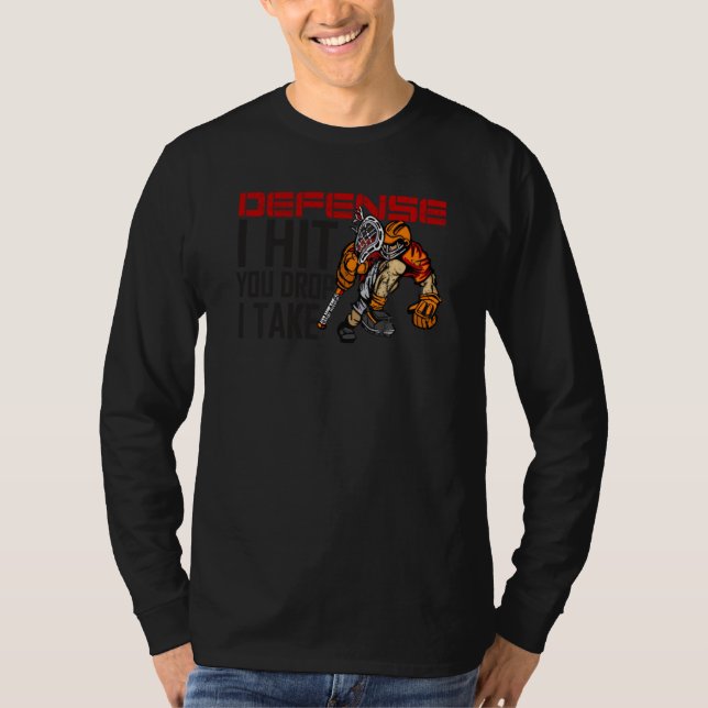 Camiseta Defendo que eu te derrubo, eu tomo Lax Lacrosse Bo (Frente)