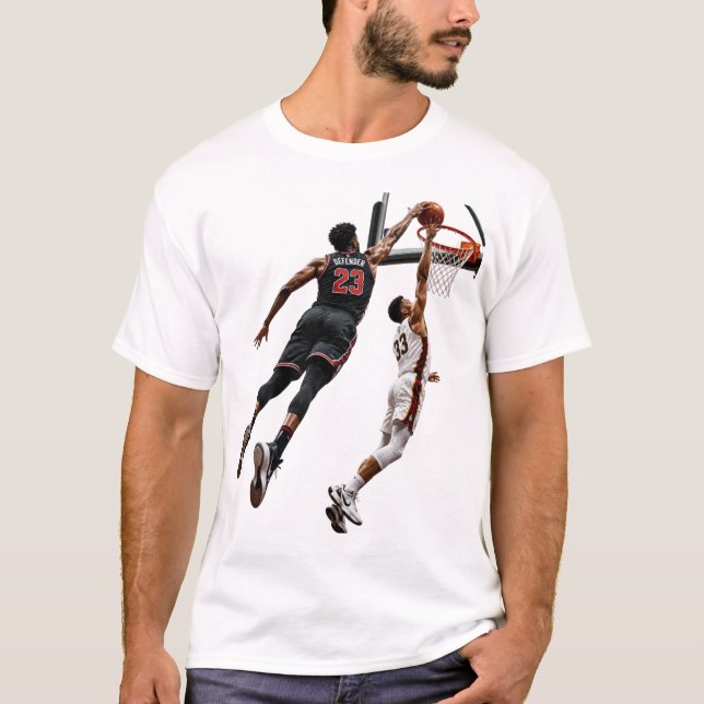 Camiseta Defensor Ação de Bloqueio de Basquete 23 Esportes  (Frente)
