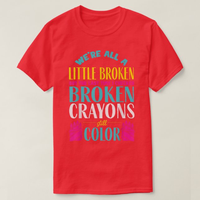 Camiseta Defensor da Consciência da Saúde Mental dos Crayon (Frente do Design)
