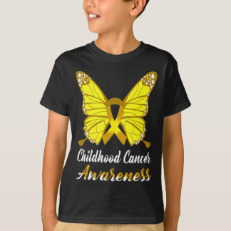 Camiseta Defensor da consciência infantil do Cancer Borbole