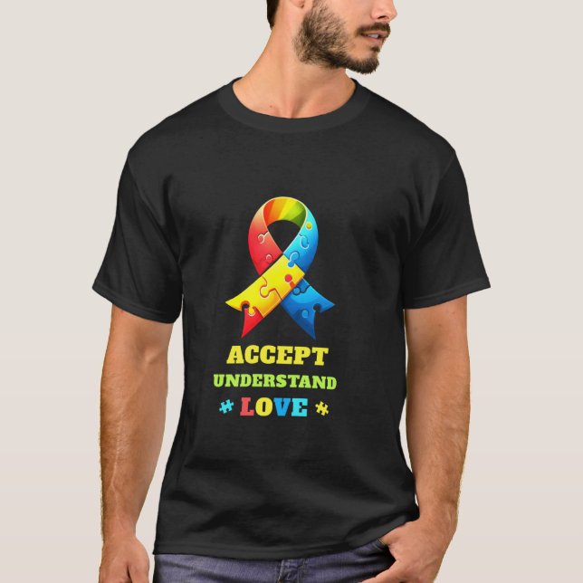 Camiseta Defensor da Fita de Puzzle de Aceitação Conscienti (Frente)