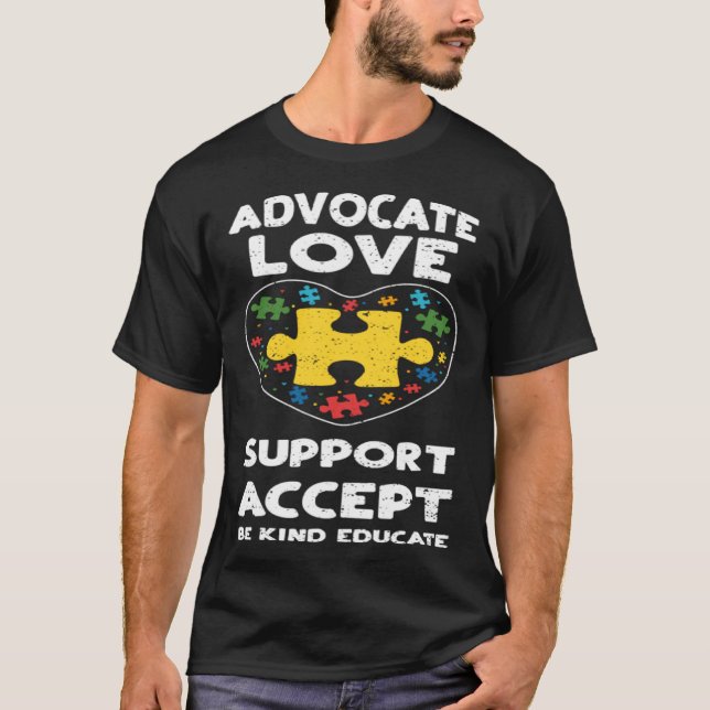Camiseta Defensor da Inclusão Amor Apoio Aceitar  Consciênc (Frente)